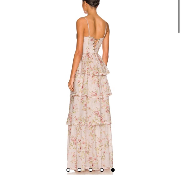 v chapman caterina dress in pink rose print - Picture 6 of 6